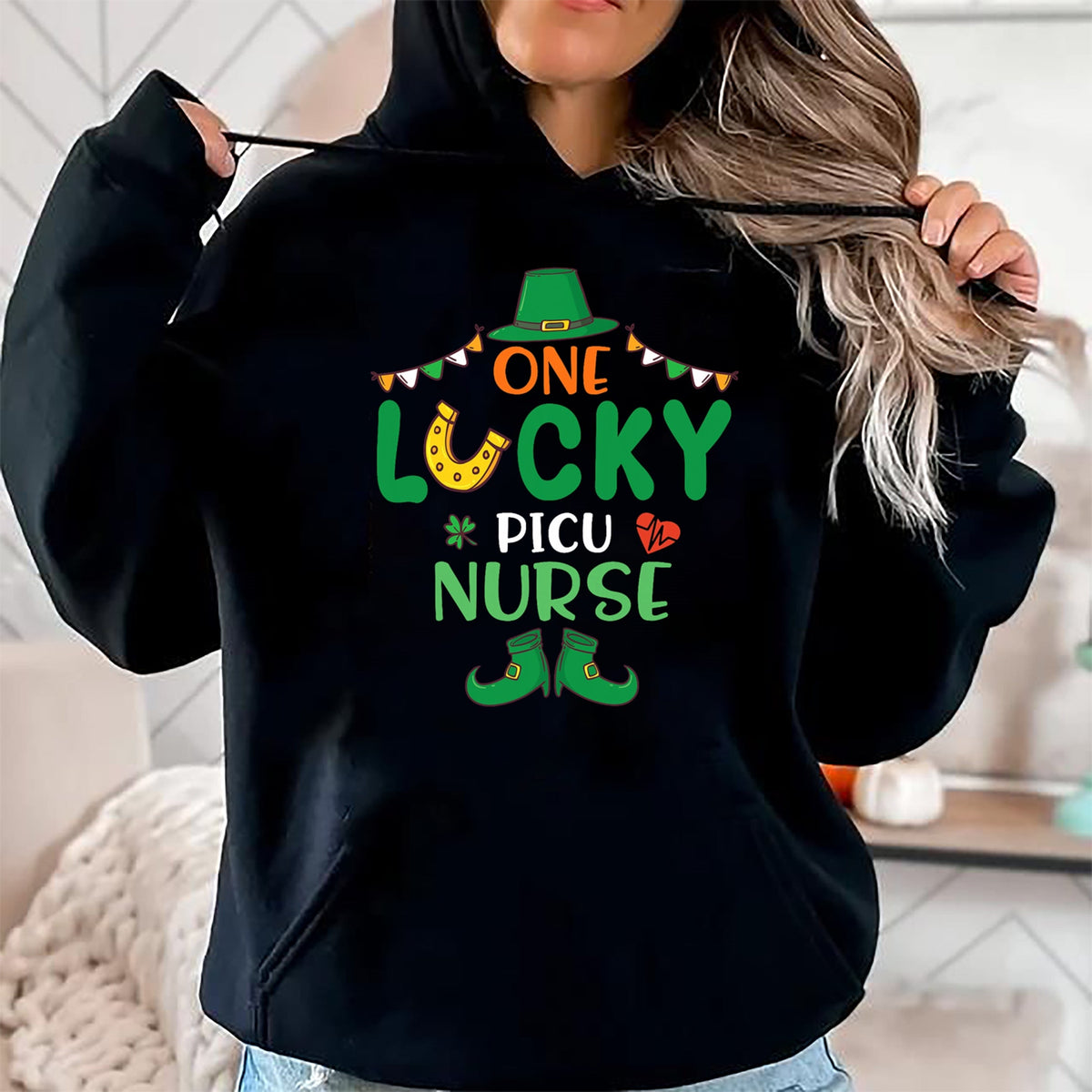Patrick Day Shirts for Family, Funny Patrick Day shirts, st patrick's day Unisex T-Shirt/Hoodie/Sweatshirt HLT00 - Leprechaun Happy Saint Patrick Day One Lucky PICU Nurse T-Shirt