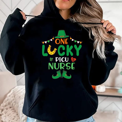 Patrick Day Shirts for Family, Funny Patrick Day shirts, st patrick's day Unisex T-Shirt/Hoodie/Sweatshirt HLT00 - Leprechaun Happy Saint Patrick Day One Lucky PICU Nurse T-Shirt