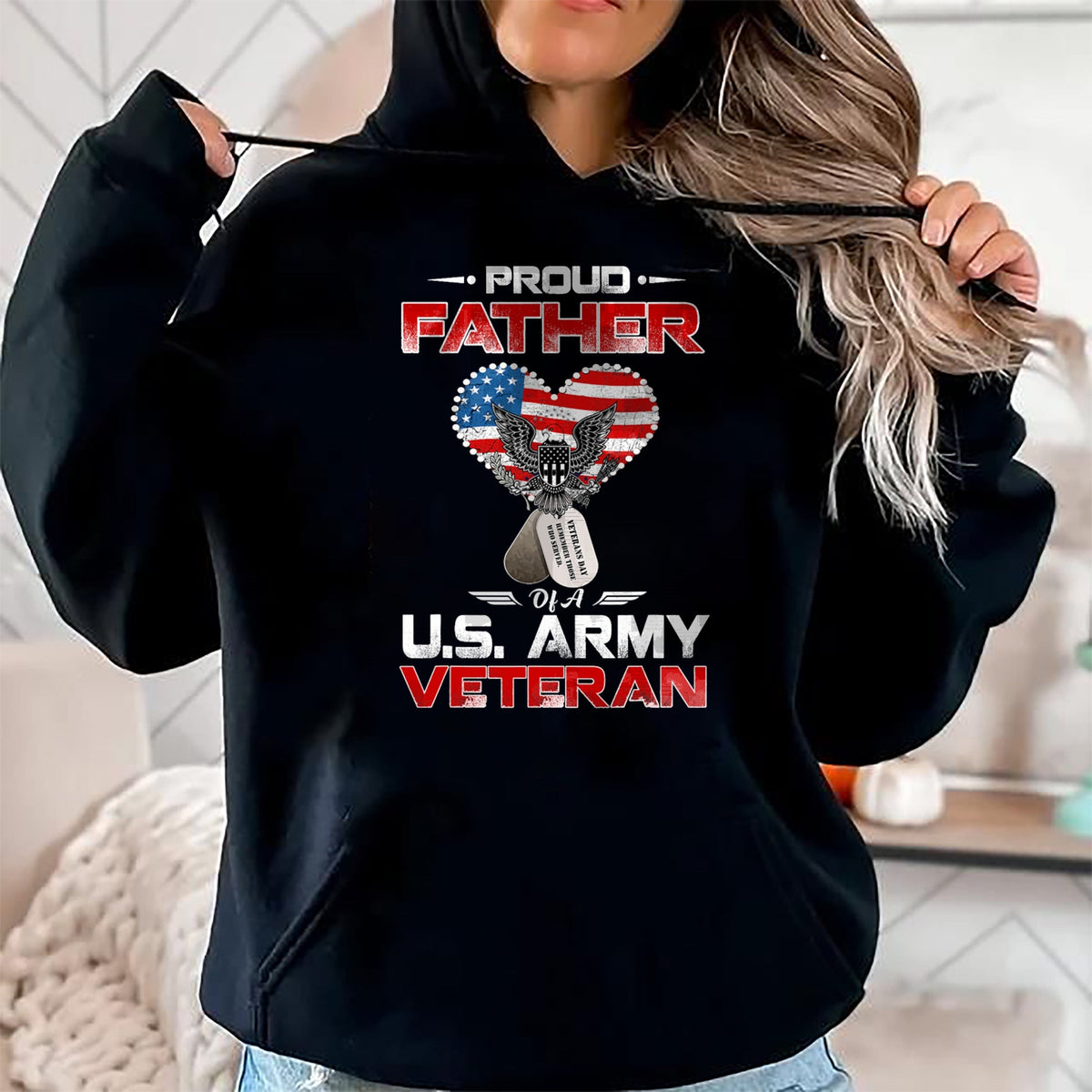 Gift for Dad Shirt, Funny Dad Unisex T-Shirt/Hoodie/Sweatshirt HLT00 – Proud Father Of A U.S. Army Veteran T shirt Gift