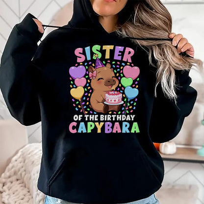 Cute Capybara Shirt, Funny Capybara UnisexT-Shirt/Hoodie/Sweatshirt HLT00 - Capybara Birthday Family Sister of The Birthday Capybara T-Shirt