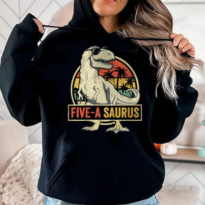 Best Dinosaur Lover Shirt, Funny Dinosaur UnisexT-Shirt/Hoodie/Sweatshirt HLT00 - Kids 5 Year Old Dinosaur Birthday 5th T Rex Dino Five Saurus T-Shirt