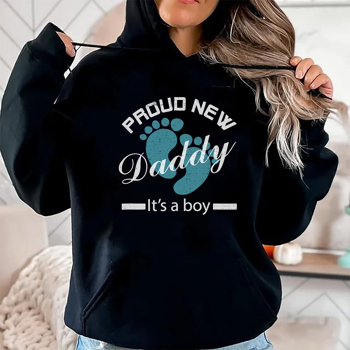 Gift for Dad Shirt, Funny Dad Unisex T-Shirt/Hoodie/Sweatshirt HLT00 – Vintage First Time Dad Proud New Daddy It_s A Boy T-Shirt