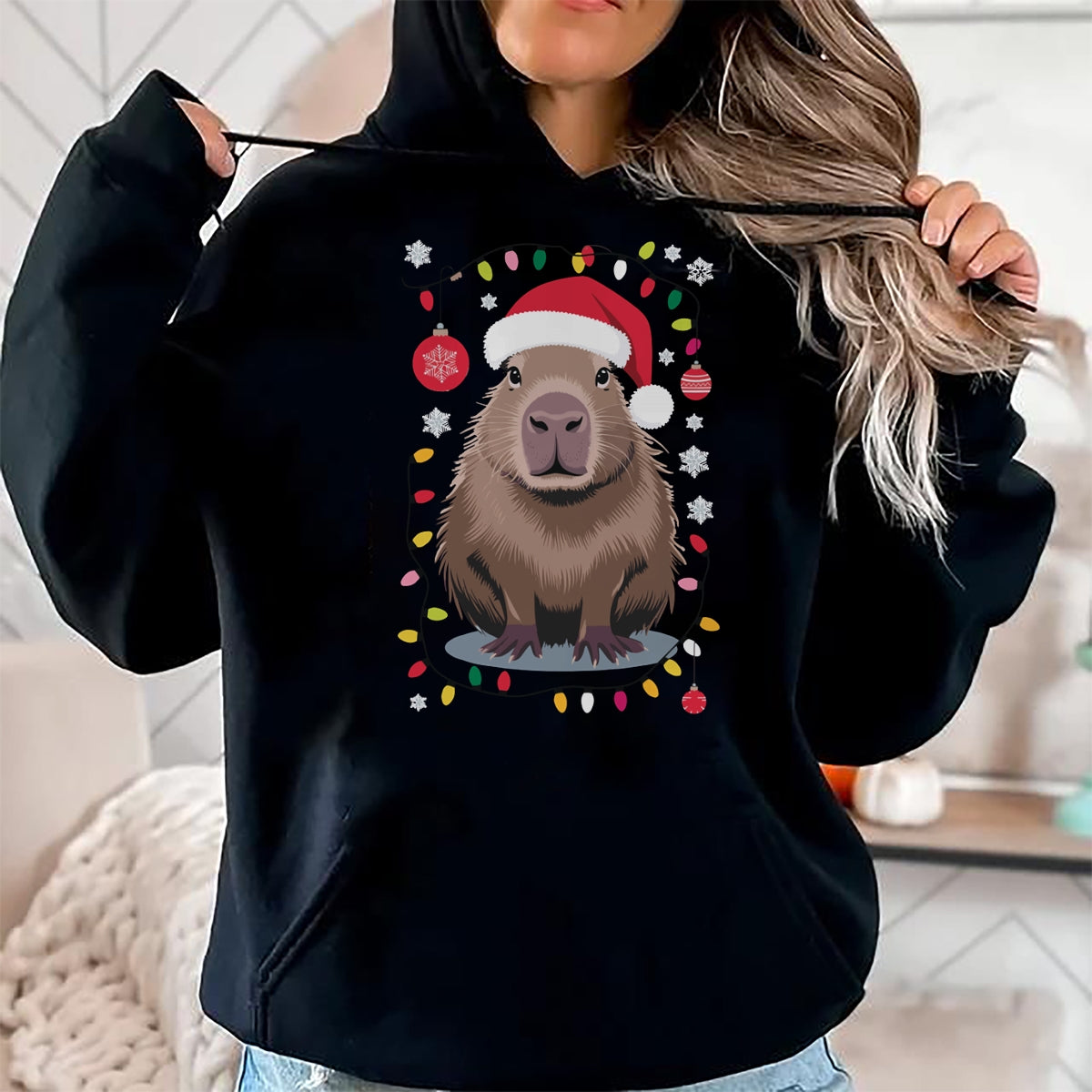 Cute Capybara Shirt, Funny Capybara UnisexT-Shirt/Hoodie/Sweatshirt HLT00 - Capybara Christmas Long Sleeve T-Shirt