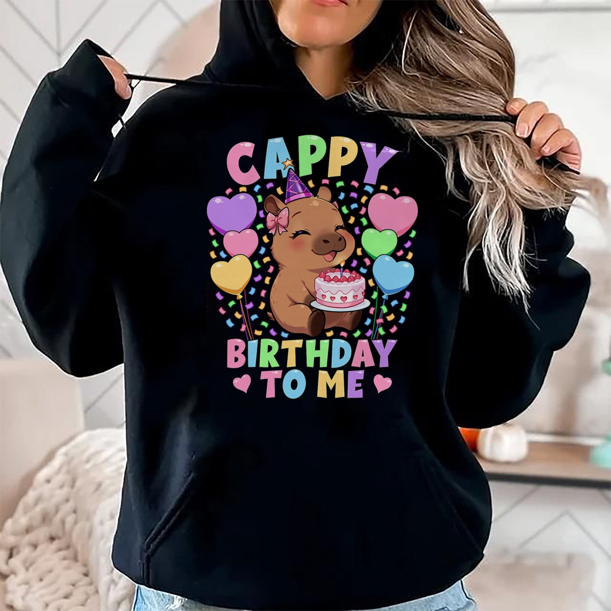 Cute Capybara Shirt, Funny Capybara UnisexT-Shirt/Hoodie/Sweatshirt HLT00 - Capybara Birthday Shirt  Kawaii Girl Cappy Birthday to Me T-Shirt