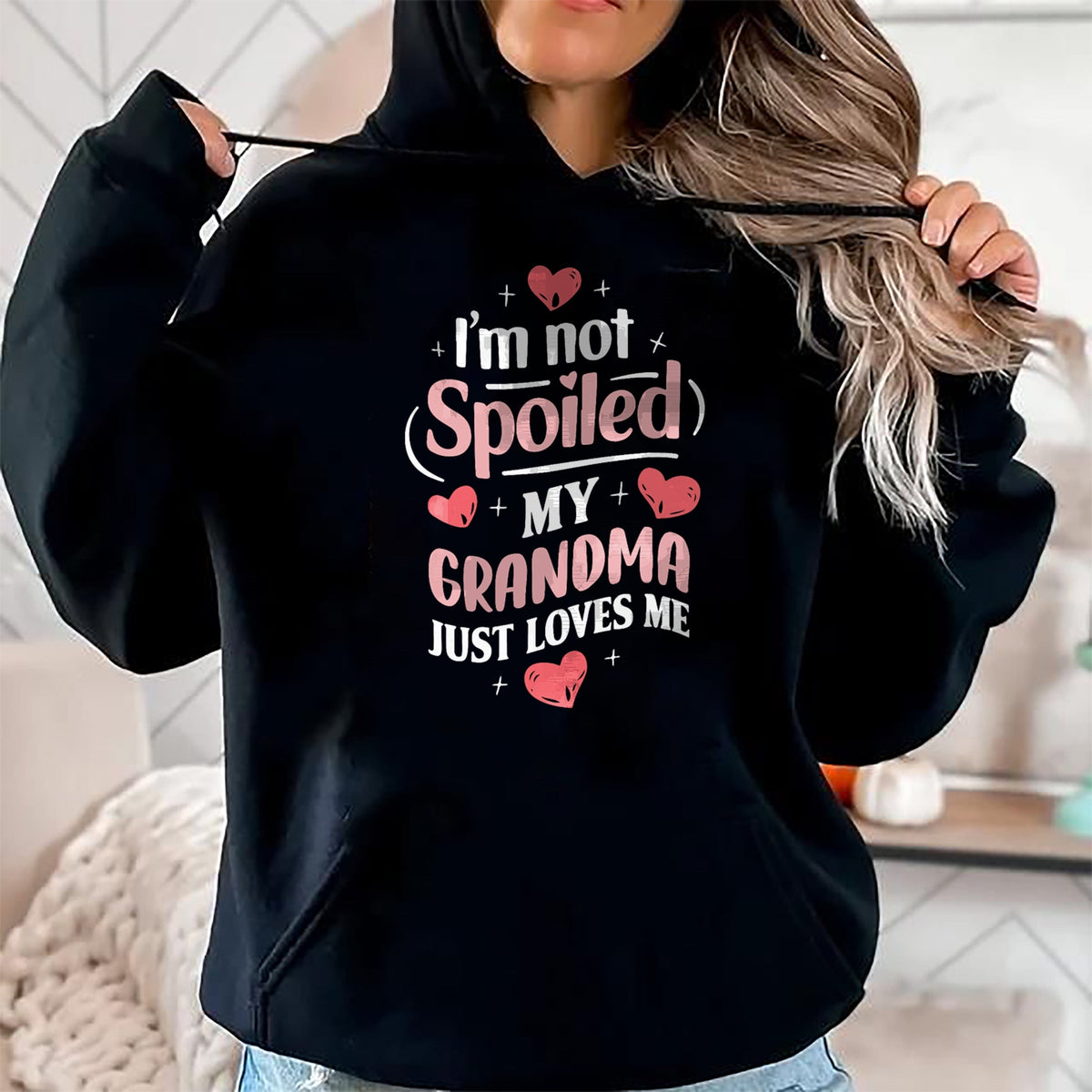 Best Wife Shirt, Wife and Husband Unisex T-Shirt/Hoodie/Sweatshirt HLT00 - I'm Not Spoiled My Grandma Just Loves Me Grandma Hearts T-Shirt