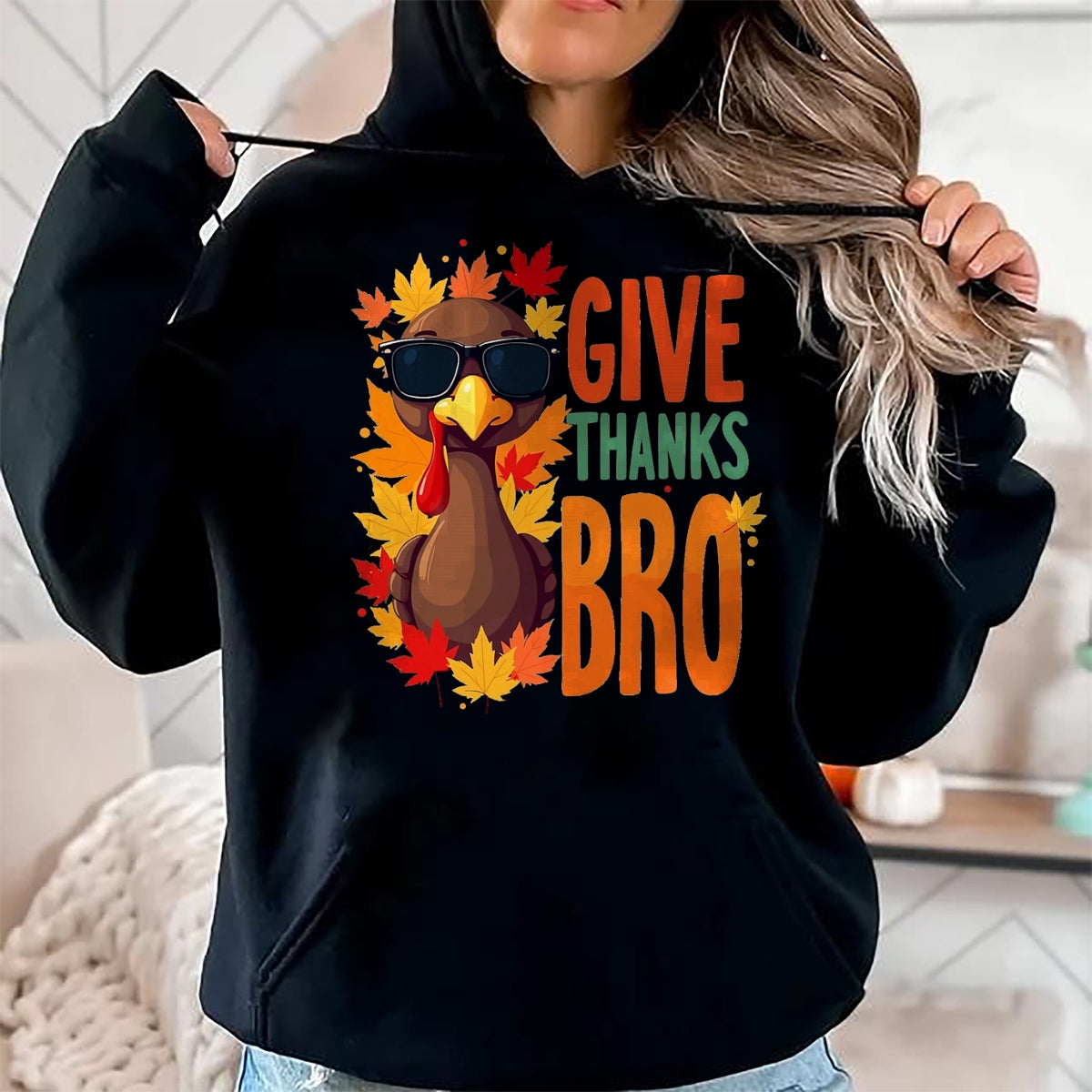 Best Thanksgiving Family Shirt , Funny Thanksgiving UnisexT-Shirt/Hoodie/Sweatshirt HLT00 - Give Thanks Bro Cute Turkey Toddler Thankful Thanksgiving T-Shirt, Men, Black, 3X-Large