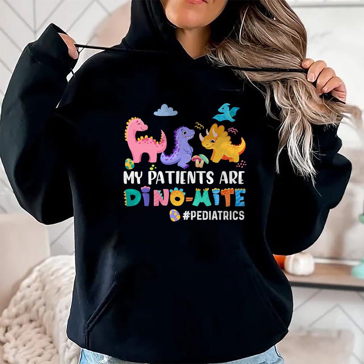 Funny Nurse Shirt, Nurse Unisex T-Shirt/Hoodie/Sweatshirt HLT00 - Pediatric Nurse PEDS Nursing Appreciation Pediatric Dinosaur T-Shirt