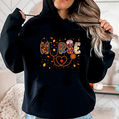 Funny Nurse Shirt, Nurse Unisex T-Shirt/Hoodie/Sweatshirt HLT00 - Nursing Thanksgiving Day Stethoscope Fall Nurse Costume T-Shirt