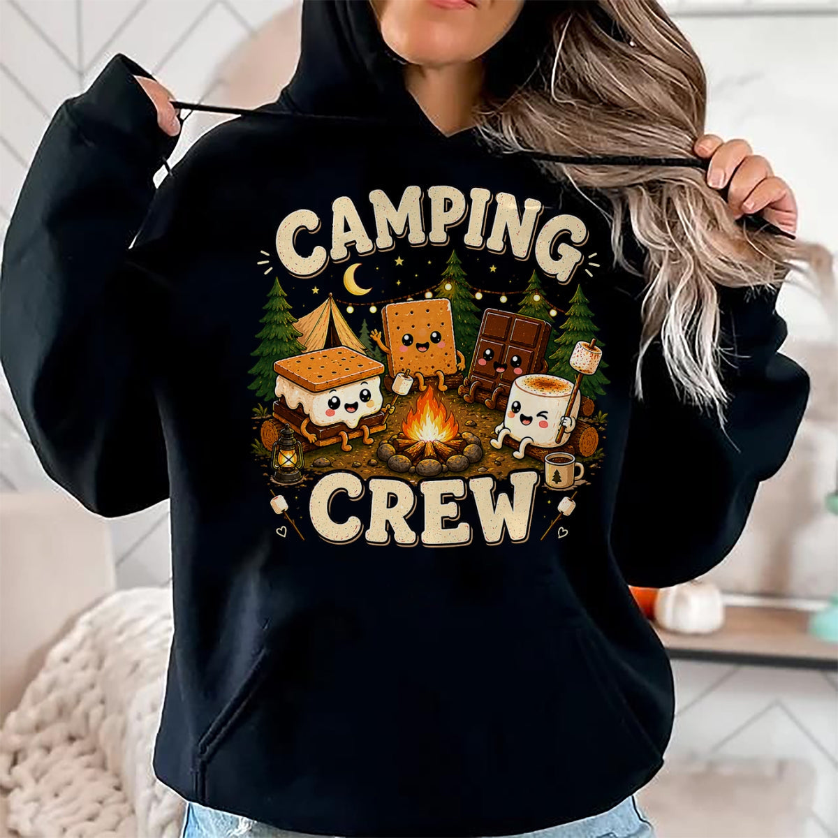 Funny Camping Shirt, Gift For Camping Lover Unisex T-Shirt/Hoodie/Sweatshirt HLT00 - Camping Crew Family Matching Camp Group Squad Team T-Shirt