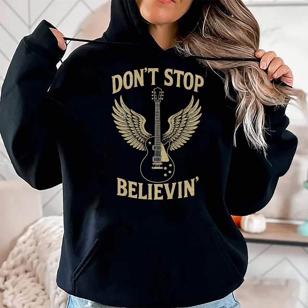 Guitar Lover Shirt, Funny Guitar UnisexT-Shirt/Hoodie/Sweatshirt HLT00 - Don’t Stop Believing 80s 90s Classic Rock Graphic T-Shirt