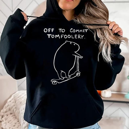 Cute Capybara Shirt, Funny Capybara Unisex T-Shirt/Hoodie/Sweatshirt HLT00 - Capybara Off to Commit Tomfoolery T-Shirt