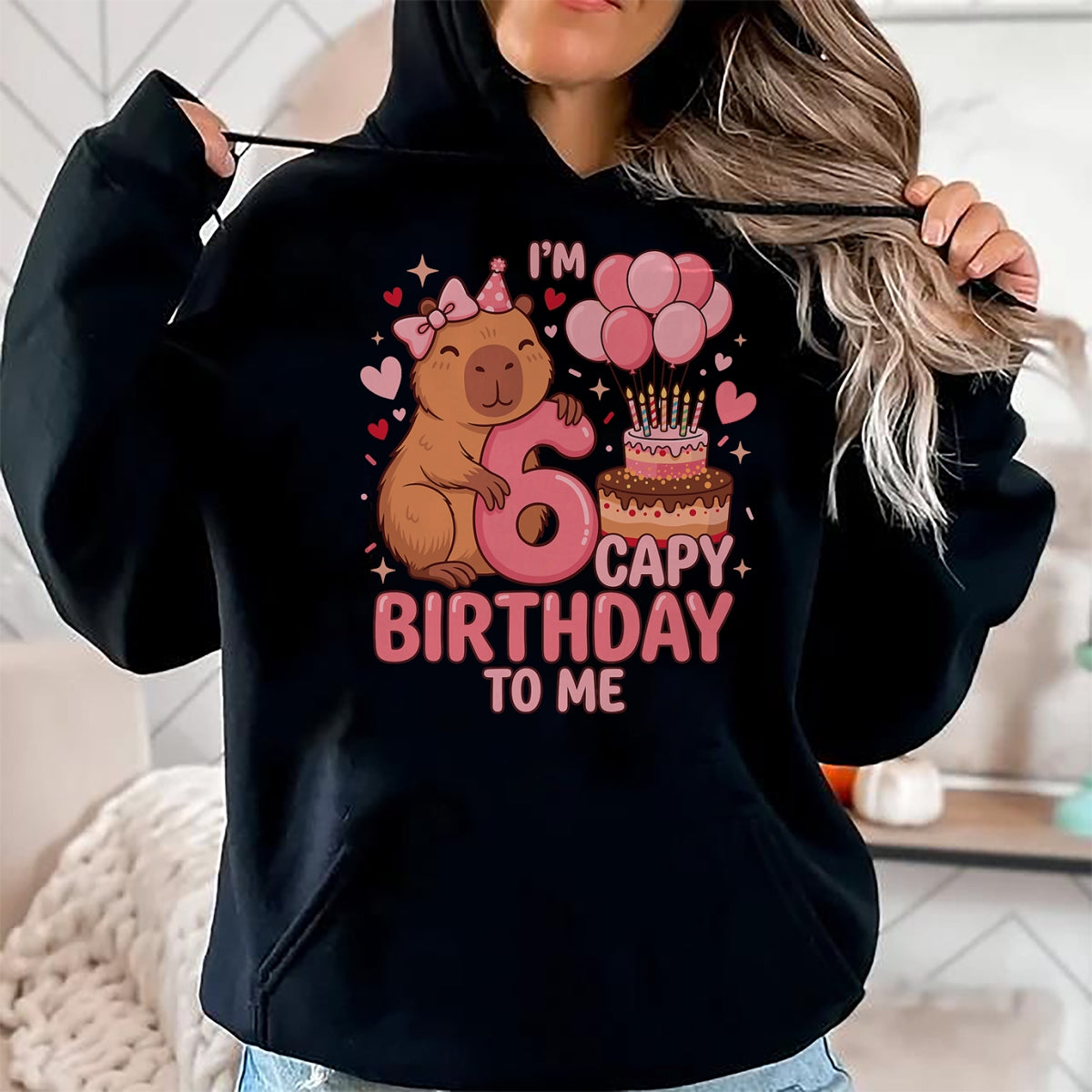 Cute Capybara Shirt, Funny Capybara UnisexT-Shirt/Hoodie/Sweatshirt HLT00 - Capybara 6 Year Birthday Girl Capybara 6th Birthday 2020 T-Shirt