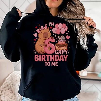 Cute Capybara Shirt, Funny Capybara UnisexT-Shirt/Hoodie/Sweatshirt HLT00 - Capybara 6 Year Birthday Girl Capybara 6th Birthday 2020 T-Shirt