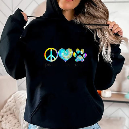Dog Love Shirt, Dog Lover Gift T-Shirt/Hoodie/Sweatshirt HLT00 - Dog Love Shirt Dog Mom Dog Dads Gift Peace Love Dogs Tie Dye T-Shirt