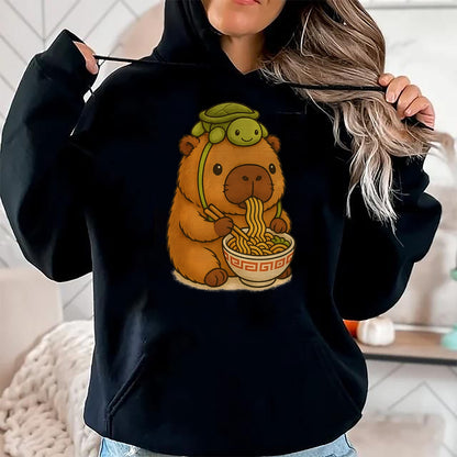 Cute Capybara Shirt, Funny Capybara UnisexT-Shirt/Hoodie/Sweatshirt HLT00 - Capybara Anime Ramen Turtle Funny Graphic Kawaii Capibara T-Shirt