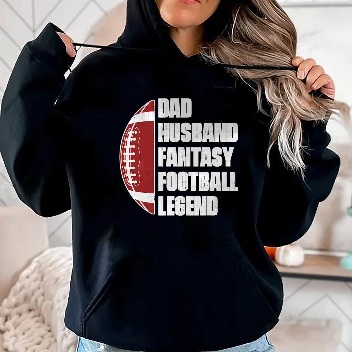 Best Wife Shirt, Wife and Husband Unisex T-Shirt/Hoodie/Sweatshirt HLT00 - Dad Husband Fantasy Football Legend League Funny Fathers Day T-Shirt
