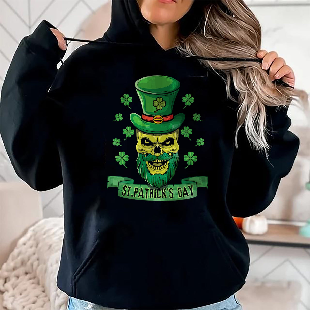Patrick Day Shirts for Family, Funny Patrick Day shirts, st patrick's day Unisex T-Shirt/Hoodie/Sweatshirt HLT00 - Sugar Bone Irish Skeleton Shamrock Saint Patrick Day T-Shirt