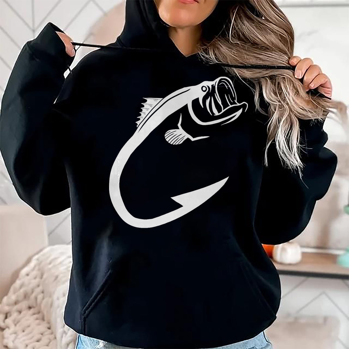 Funny Fishing Shirt, Gift For Fishing Lover Unisex T-Shirt/Hoodie/Sweatshirt HLT00 - Fish Hook Minimal Art Cool Fishing Lover Art Lover Gift T-Shirt