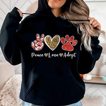 Cat Love Shirt, Funny Cat Lover Gift UnisexT-Shirt/Hoodie/Sweatshirt HLT00 - Ki Peace Love Rescue Adopt Dog Cat Lover Costume Puppy Mom T-Shirt