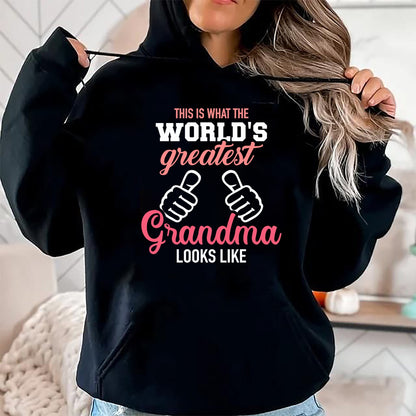 Best Grandma Shirt, Proud Grandma Unisex T-Shirt/Hoodie/Sweatshirt HLT00 - This is what world's greatest grandma looks like T-Shirt (2)