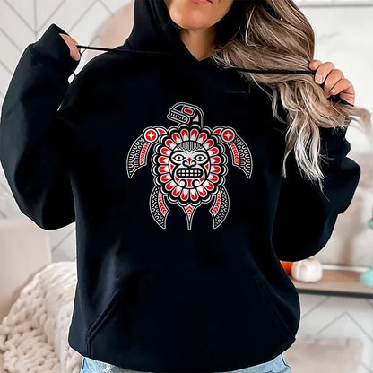 Native American T-Shirts, Vintage Native American Unisex T-Shirt/Hoodie/Sweatshirt HLT00 - Haida Turtle American Indian Native America Indigenous