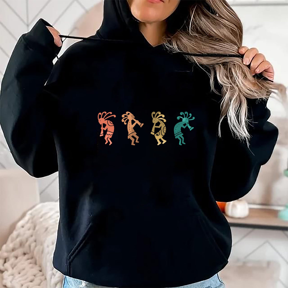 Native American T-Shirts, Vintage Native American Unisex T-Shirt/Hoodie/Sweatshirt HLT00 - Dancing Kokopelli Southwestern USA Native American Symbol