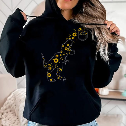 Best Dinosaur Lover Shirt, Funny Dinosaur UnisexT-Shirt/Hoodie/Sweatshirt HLT00 - Sunshine Dinosaurs T-rex Sunflower Rex Sun Flower Dinosaur T-Shirt
