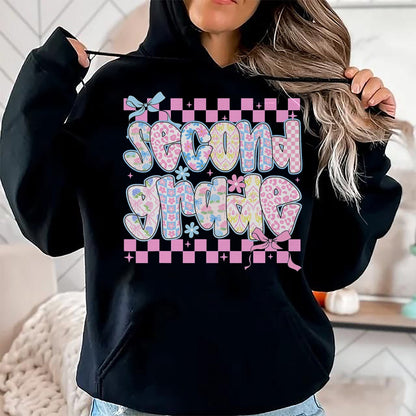 Best Student Shirt, Funny Back To School UnisexT-Shirt/Hoodie/Sweatshirt HLT00 - Second 2nd Grade Coquette Bow Back to School Teacher Girls T-Shirt