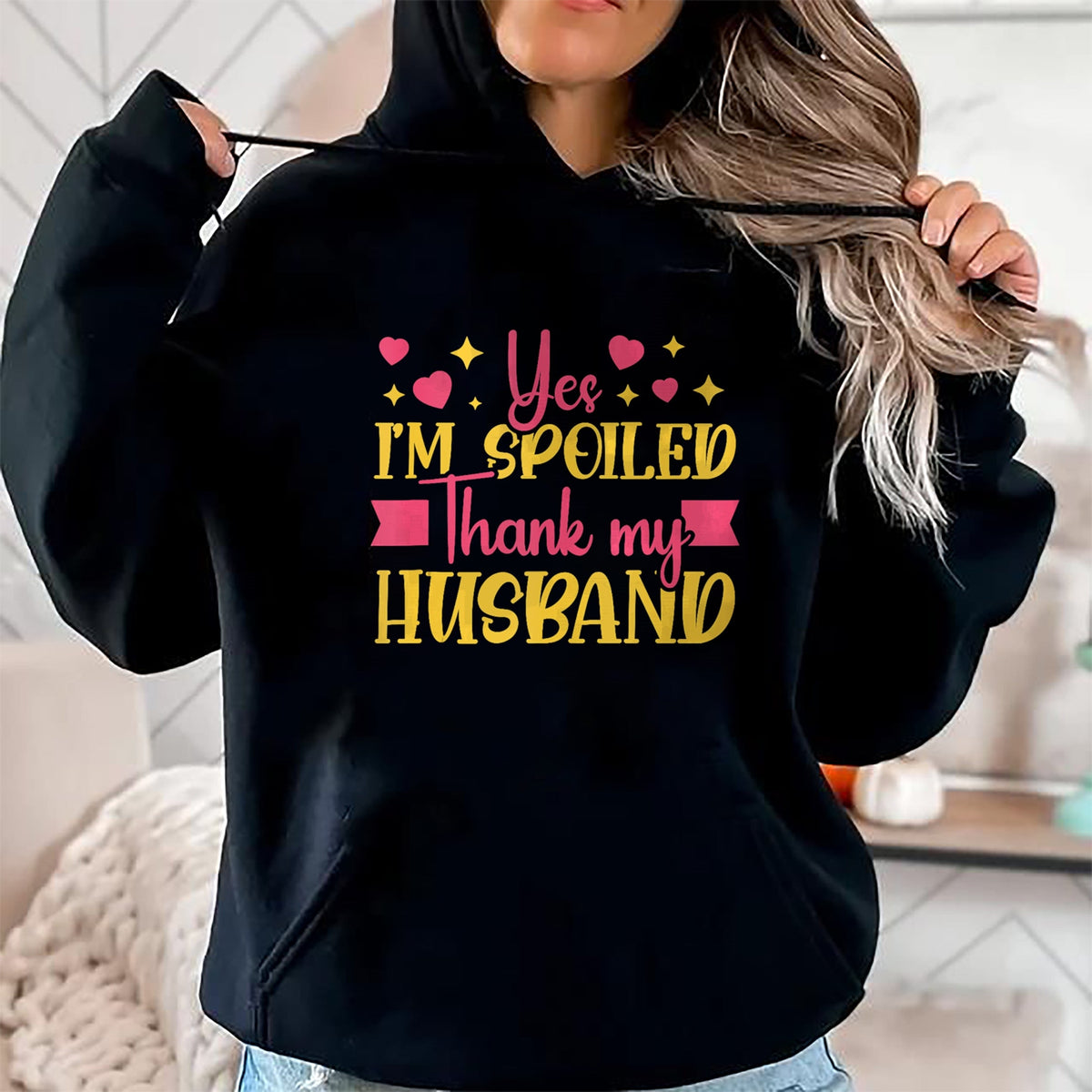 Best Wife Shirt, Wife and Husband Unisex T-Shirt/Hoodie/Sweatshirt HLT00 - Gift for wife T shirt, spoiled wife   Funny Wife I’M Spoiled Thank My Husband Spoiled Wife Tank Top (1)