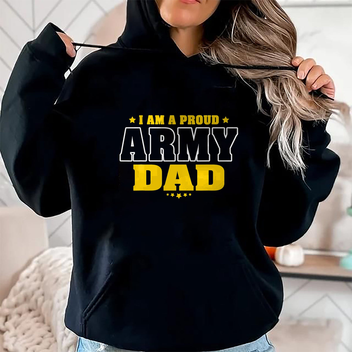 Gift for Dad Shirt, Funny Dad Unisex T-Shirt/Hoodie/Sweatshirt HLT00 – Mens I Am A Proud Army Dad Patriotic Pride Military Father T-Shirt