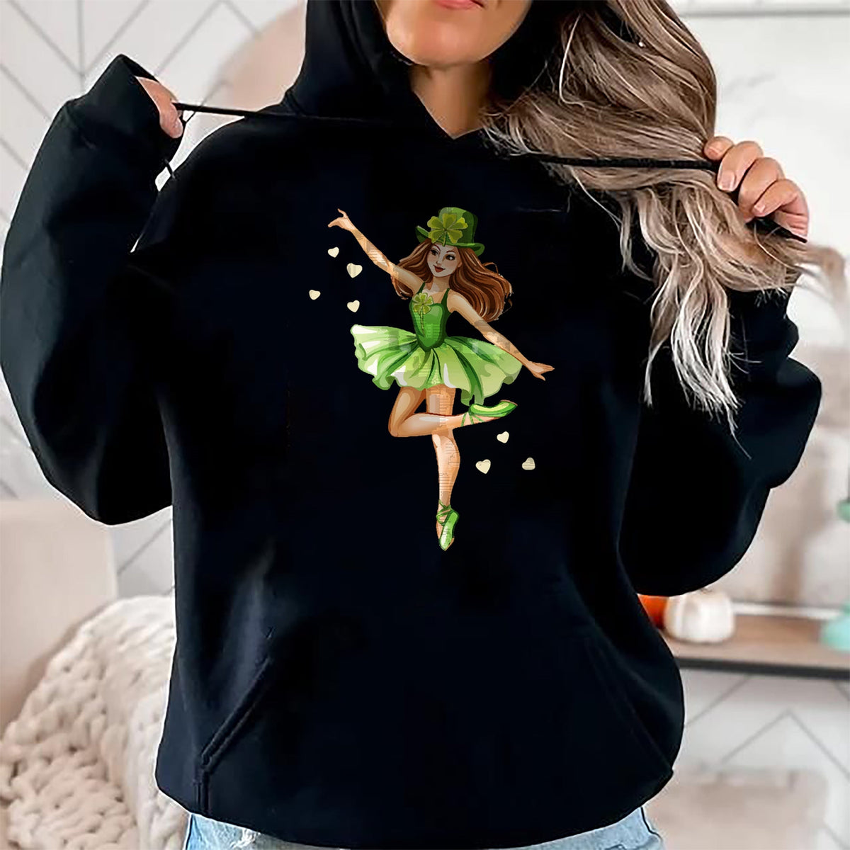Patrick Day Shirts for Family, Funny Patrick Day shirts, st patrick's day Unisex T-Shirt/Hoodie/Sweatshirt HLT00 - Ballerina St. Patrick Day Lucky Irish Ballet Dancing Dancer T-Shirt