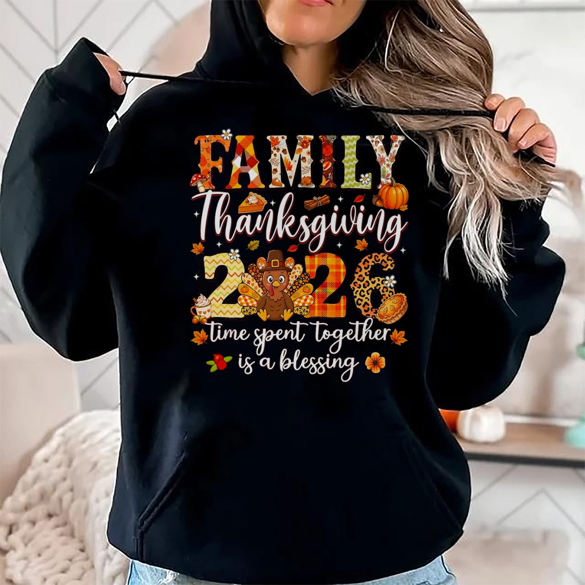 Best Thanksgiving Family Shirt , Funny Thanksgiving UnisexT-Shirt/Hoodie/Sweatshirt HLT00 - Family Thanksgiving 2026 Thankful for My Tribe Turkey T-Shirt
