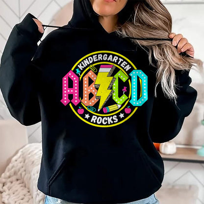 Best Student Shirt, Funny Back To School UnisexT-Shirt/Hoodie/Sweatshirt HLT00 - Kindergarten Rocks ABCD Back to School Funny Rock Teacher T-Shirt