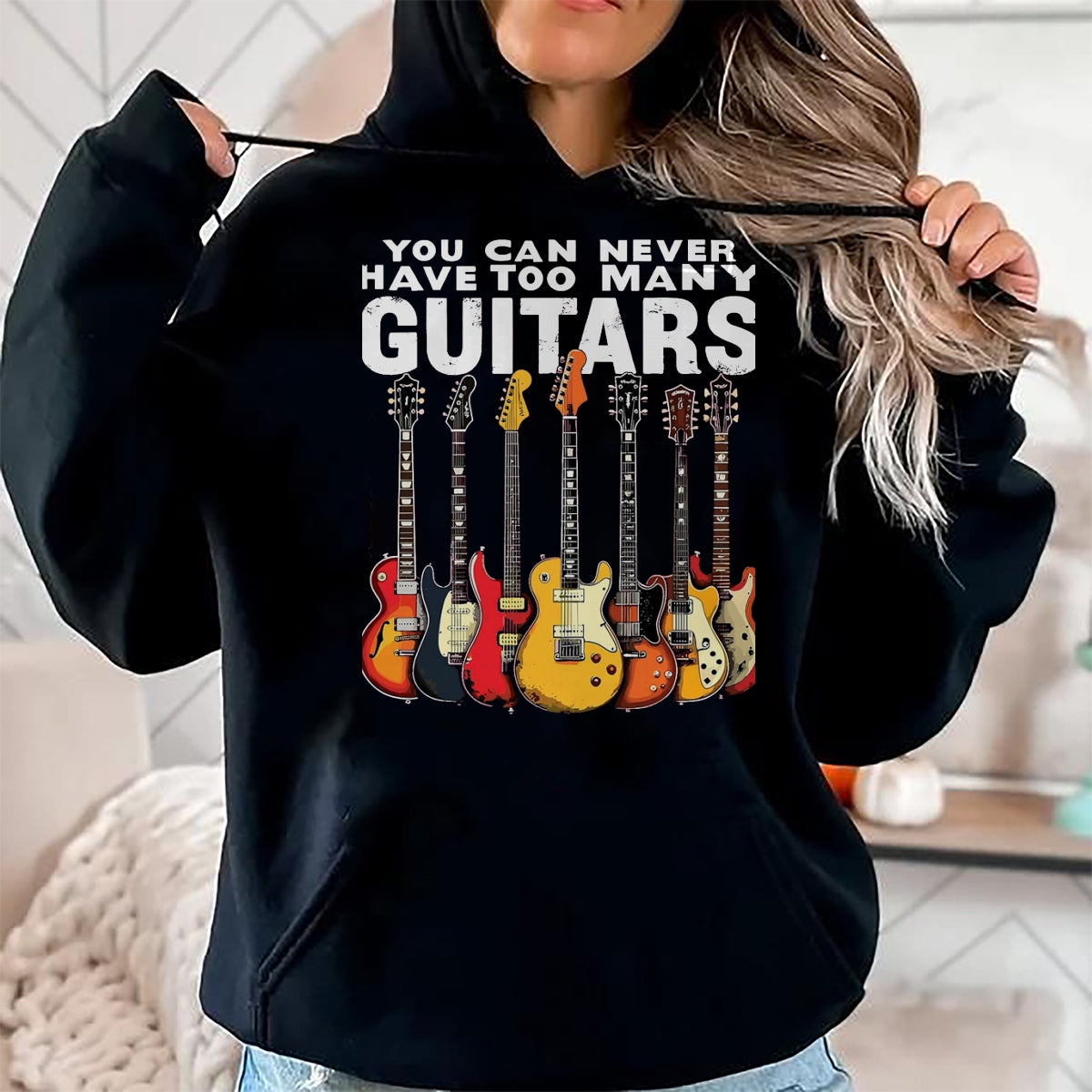 Guitar Lover Shirt, Funny Guitar UnisexT-Shirt/Hoodie/Sweatshirt HLT00 - You Can Never Have Too Many Guitars Music Guitar T-Shirt, Men, Black, 3X-Large