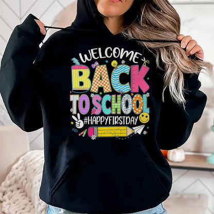 Best Student Shirt, Funny Back To School UnisexT-Shirt/Hoodie/Sweatshirt HLT00 - Welcome Back to School Happy First Day of School Teacher Kid T-Shirt, Men, Black, 3X-Large