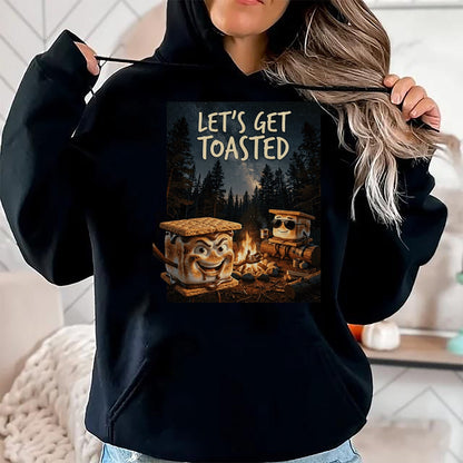 Funny Camping Shirt, Gift For Camping Lover Unisex T-Shirt/Hoodie/Sweatshirt HLT00 - Let_s Get Toasted Camping S_Mores Marshmallow Smores T-Shirt