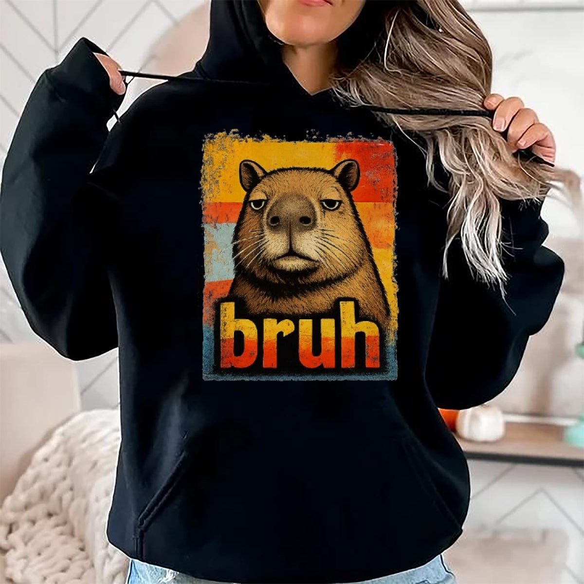 Cute Capybara Shirt, Funny Capybara Unisex T-Shirt/Hoodie/Sweatshirt HLT00 - Funny Graphic Meme Capybara Bruh for Boys Girls Men Women T-Shirt
