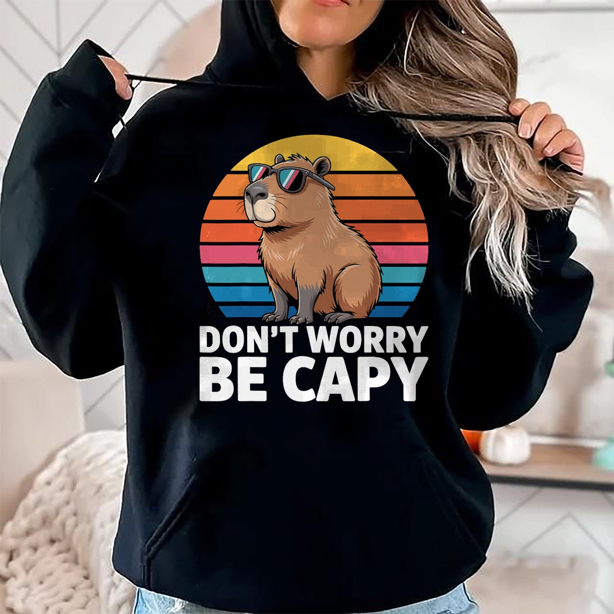 Cute Capybara Shirt, Funny Capybara Unisex T-Shirt/Hoodie/Sweatshirt HLT00 - Funny Don_t Worry Be Capy Capybara Men Boys Kids Youth Women T-Shirt