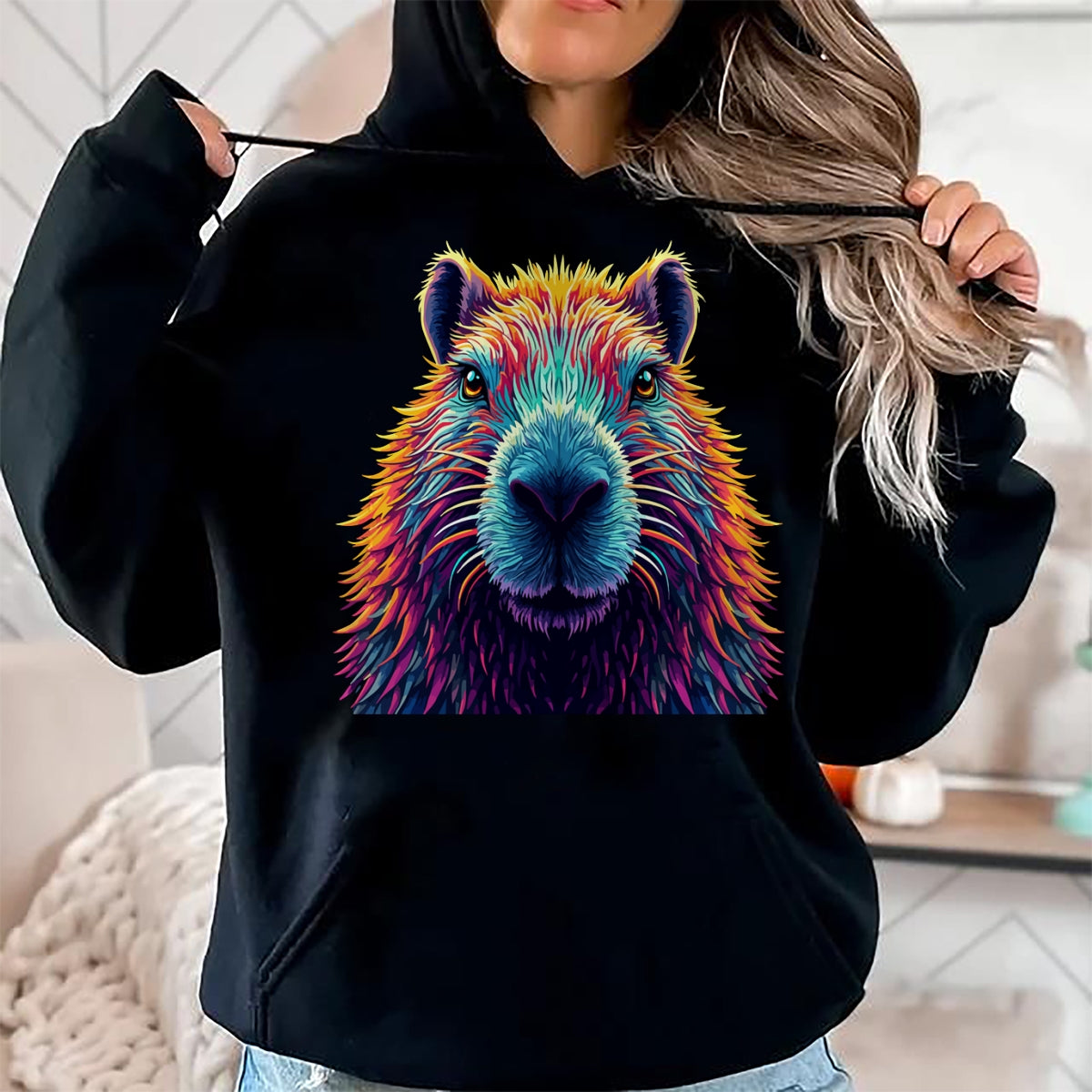 Cute Capybara Shirt, Funny Capybara Unisex T-Shirt/Hoodie/Sweatshirt HLT00 - Funny Colorful Capybara Long Sleeve T-Shirt
