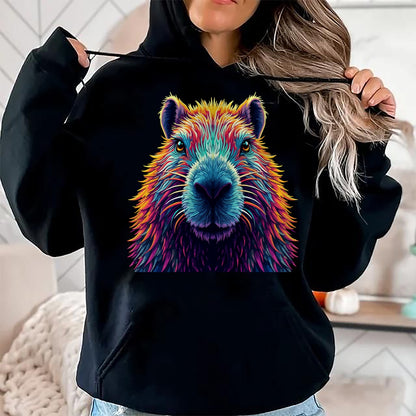 Cute Capybara Shirt, Funny Capybara Unisex T-Shirt/Hoodie/Sweatshirt HLT00 - Funny Colorful Capybara Long Sleeve T-Shirt