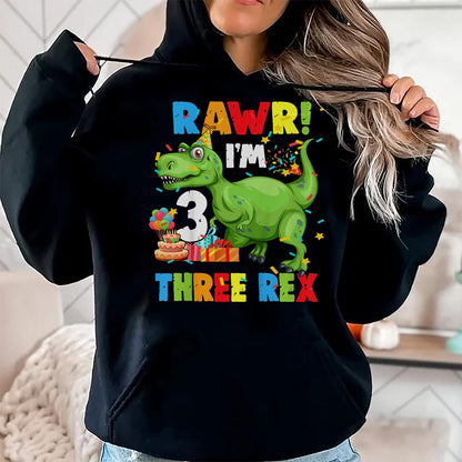 Best Dinosaur Lover Shirt, Funny Dinosaur UnisexT-Shirt/Hoodie/Sweatshirt HLT00 - Three Rex Birthday Party Outfit Dinosaur 3 Year Old Boy Tee T-Shirt