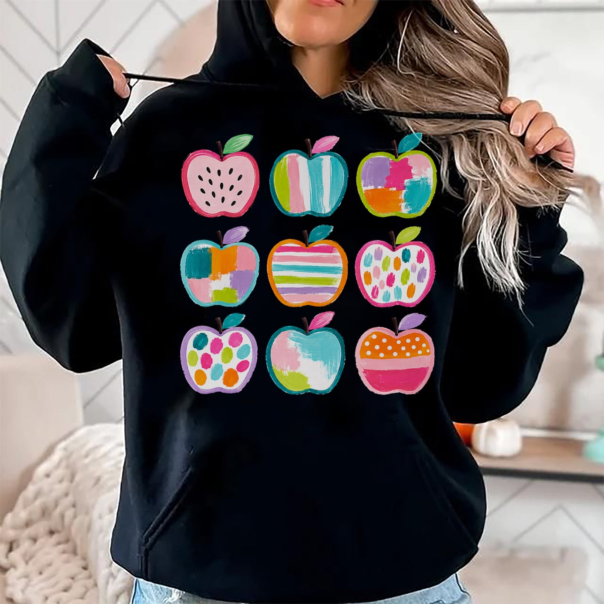Best Student Shirt, Funny Back To School UnisexT-Shirt/Hoodie/Sweatshirt HLT00 - Preppy Art Apples Back to School Teacher Student Cute Apple T-Shirt