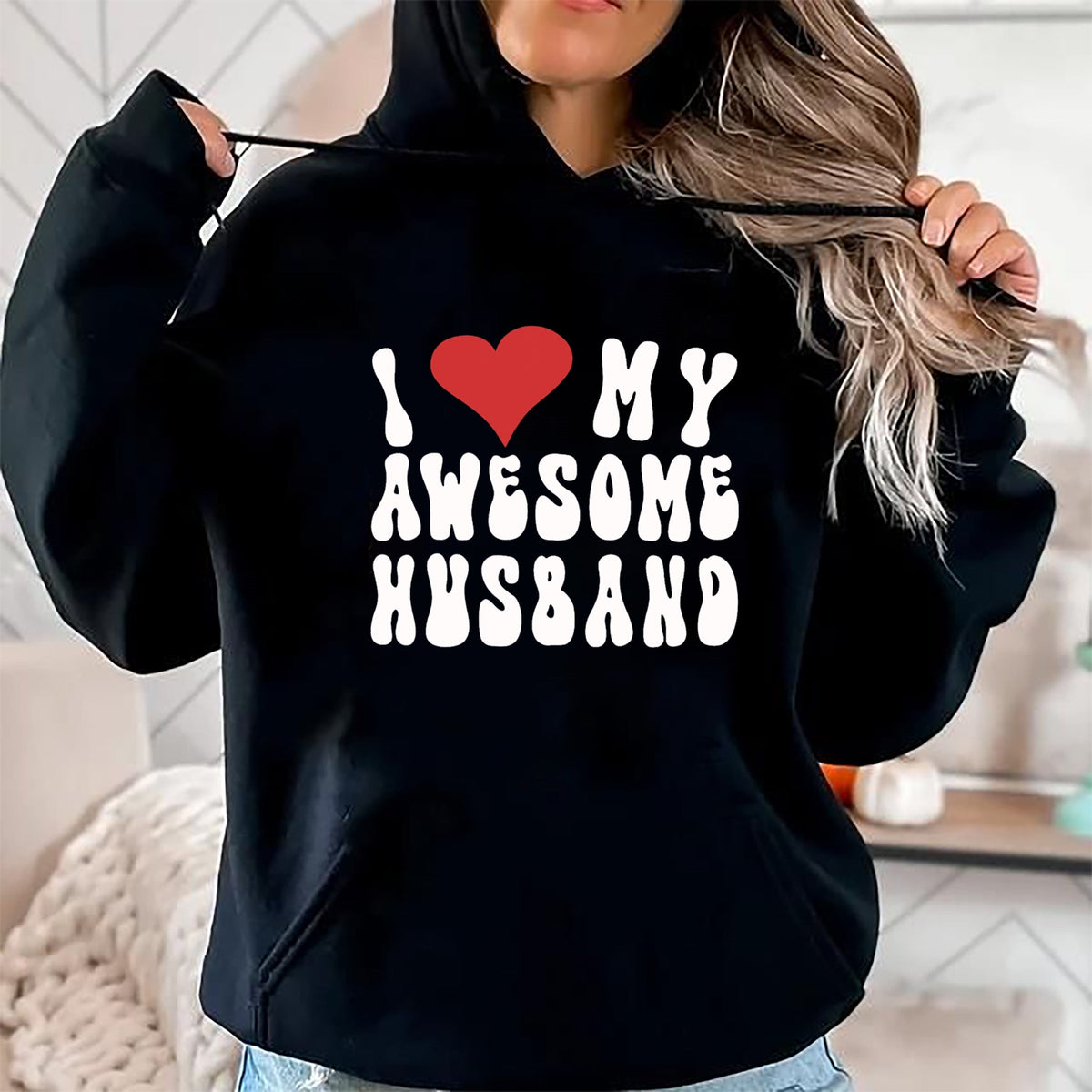 Best Wife Shirt, Wife and Husband Unisex T-Shirt/Hoodie/Sweatshirt HLT00 - I Love My Awesome Husband, Fun I Love My Husband T-Shirt