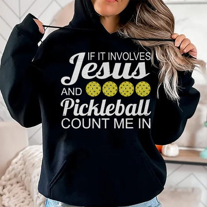 Funny Pickleball Shirt, Pickleball Lover Unisex T-Shirt/Hoodie/Sweatshirt HLT00 - Distressed Jesus Pickleball Player Worship Church Graphic T-Shirt