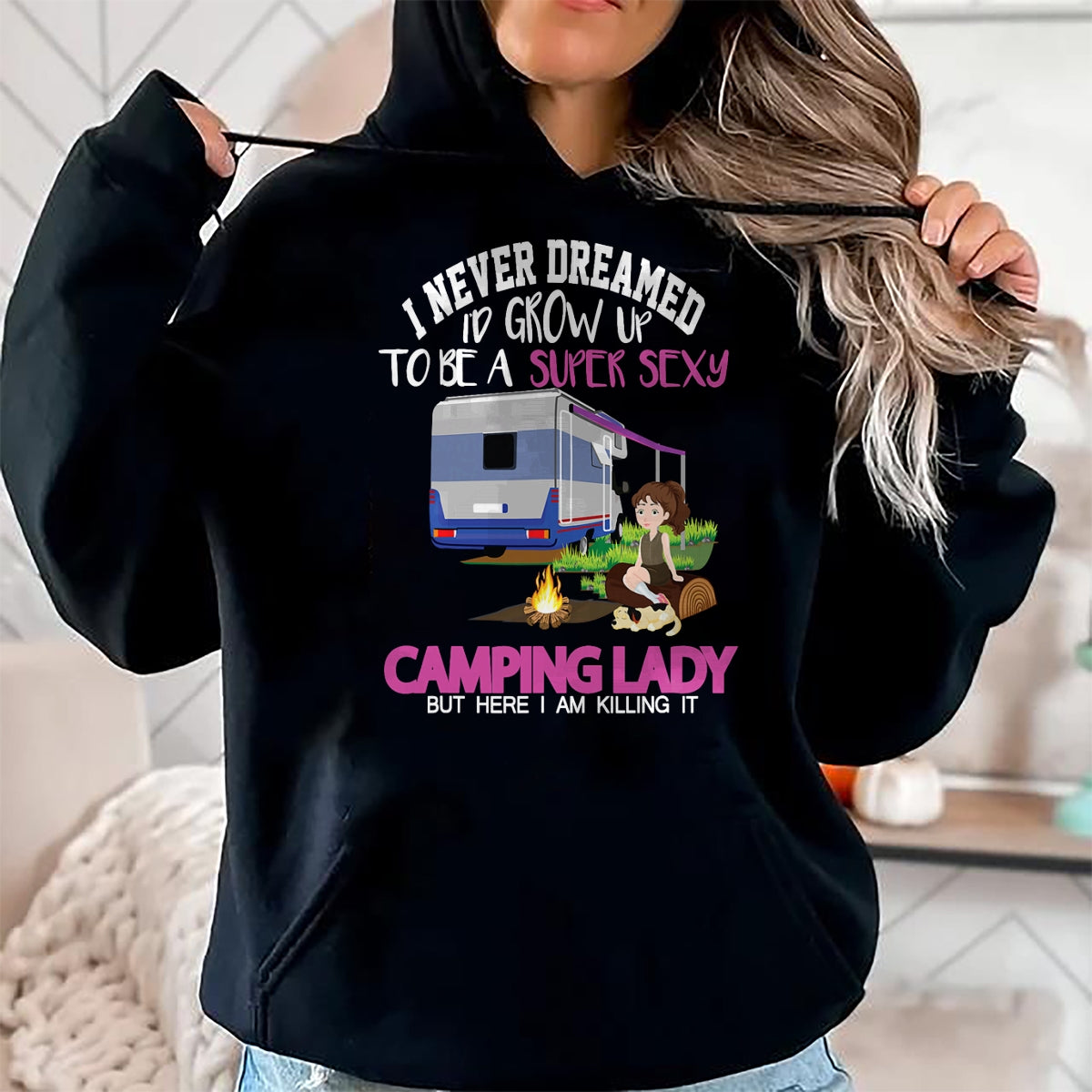Funny Camping Shirt, Gift For Camping Lover Unisex T-Shirt/Hoodie/Sweatshirt HLT00 - Funny Saying Outdoor Camping Lady Adventure Holiday Women T-Shirt