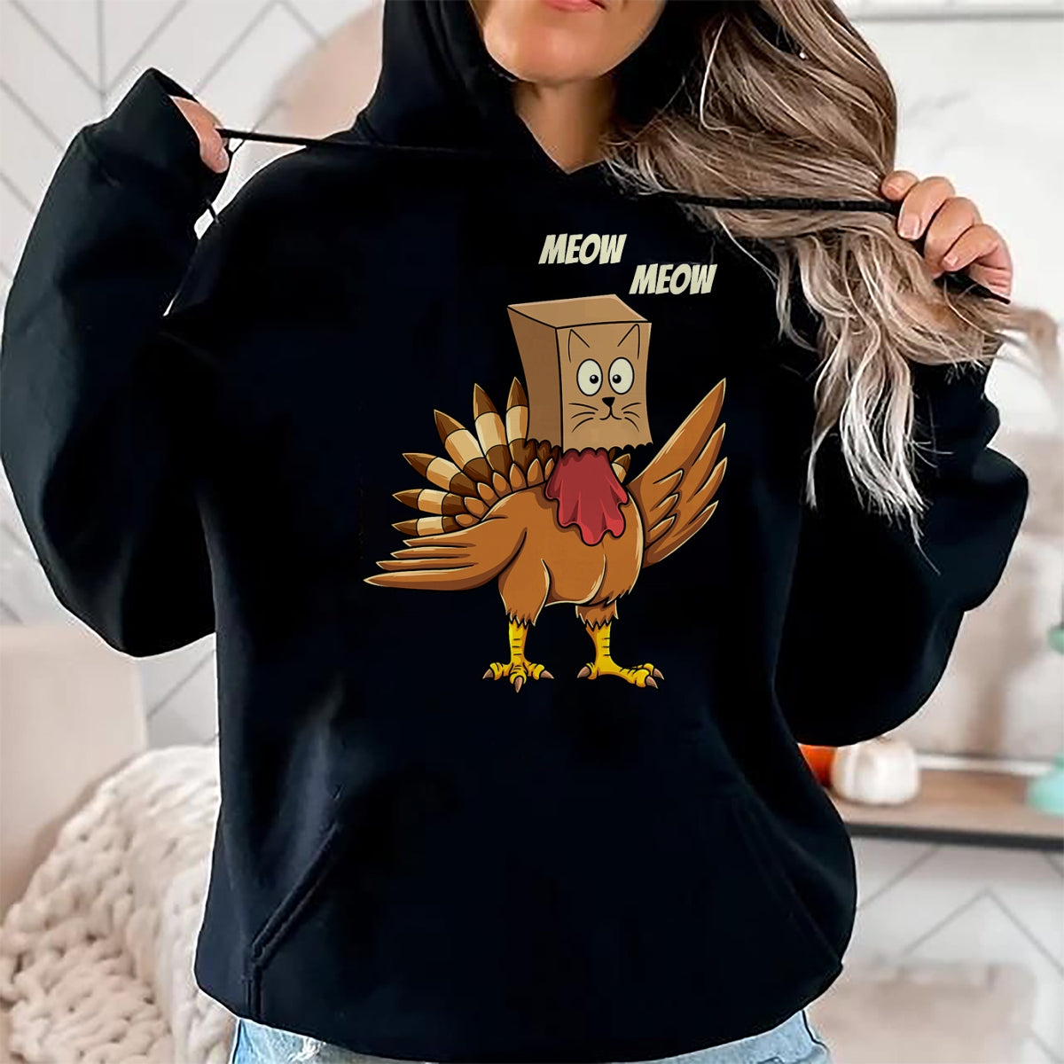 Best Thanksgiving Family Shirt , Funny Thanksgiving UnisexT-Shirt/Hoodie/Sweatshirt HLT00 - Thanksgiving Turkey Cat Meow Funny Men Women Thanksgiving T-Shirt