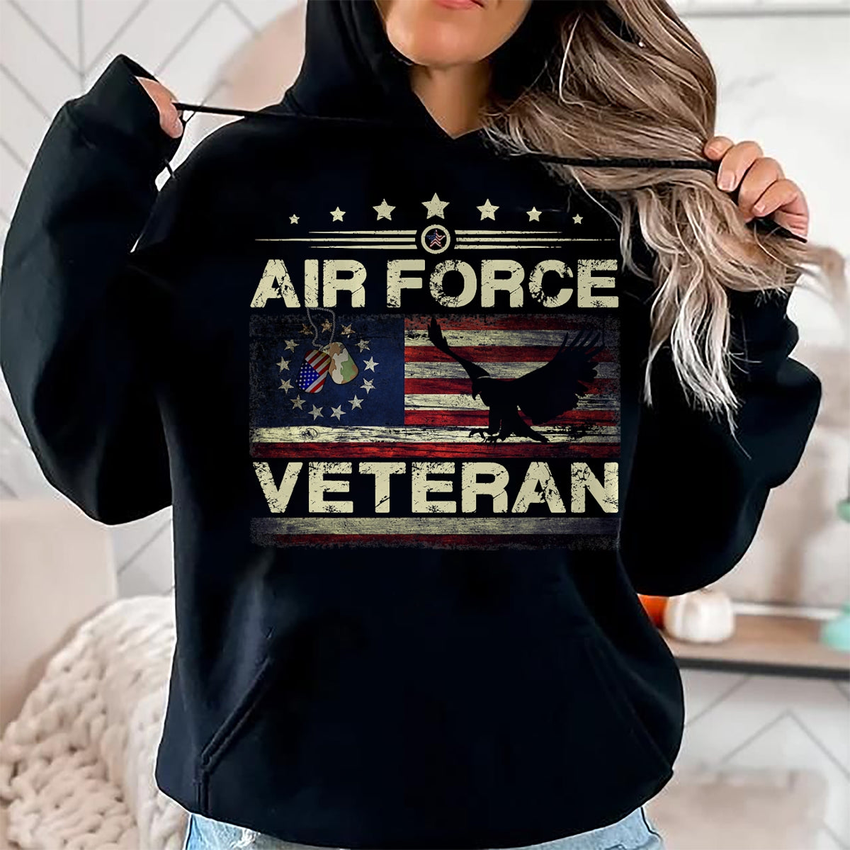 Proud Veteran Shirt, Funny Veteran UnisexT-Shirt/Hoodie/Sweatshirt HLT00 - Veteran US Air Force Tshirt - American Betsy Ross Flag T-Shirt