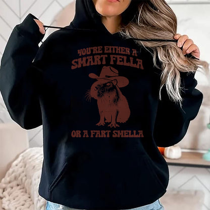 Cute Capybara Shirt, Funny Capybara Unisex T-Shirt/Hoodie/Sweatshirt HLT00 - Capybara Either Smart Fella Fart Smella Funny Men Women Kids T-Shirt