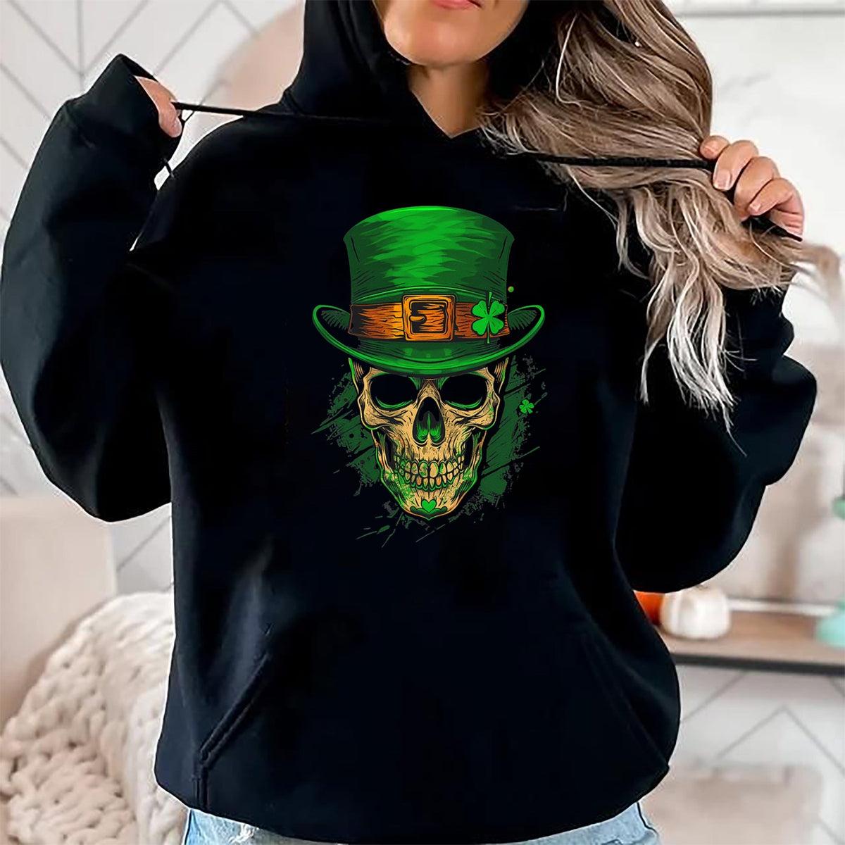 Patrick Day Shirts for Family, Funny Patrick Day shirts, st patrick's day Unisex T-Shirt/Hoodie/Sweatshirt HLT00 - Skull St Patrick Day of the Dead Lucky Shamrock T-Shirt