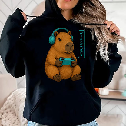 Cute Capybara Shirt, Funny Capybara Unisex T-Shirt/Hoodie/Sweatshirt HLT00 - Capybara Funny Anime Gamer Animal Video Gaming T-Shirt